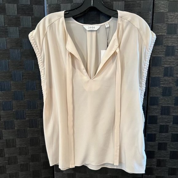 NWT! Joie Cerily Tapioca Sleeveless Silk Blouse - Picture 1 of 4